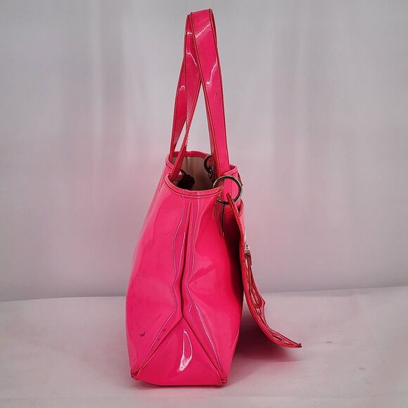See by Chloe Neon Pink Patent Leather Tote Bag with Hanging Pouch - Picture 4 of 16